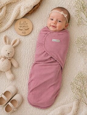 Mama Cheetah Organic Cotton Swaddle – Dusty Rose Pink S/M 7–14 lbs